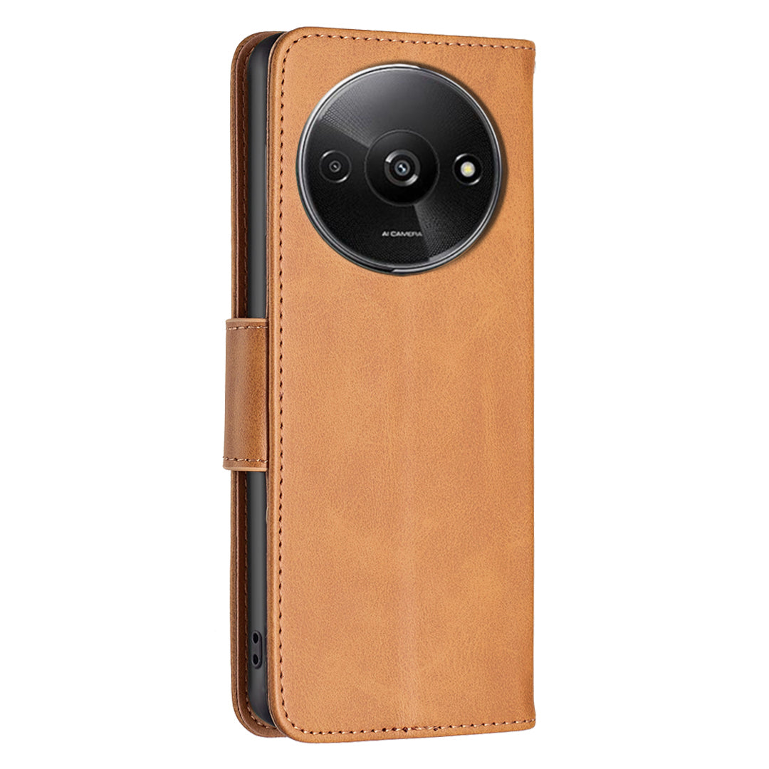 For Xiaomi Redmi A3 / Poco C61 4G Case Leather Cover Adjustable Stand View Folio Flip Phone Cover