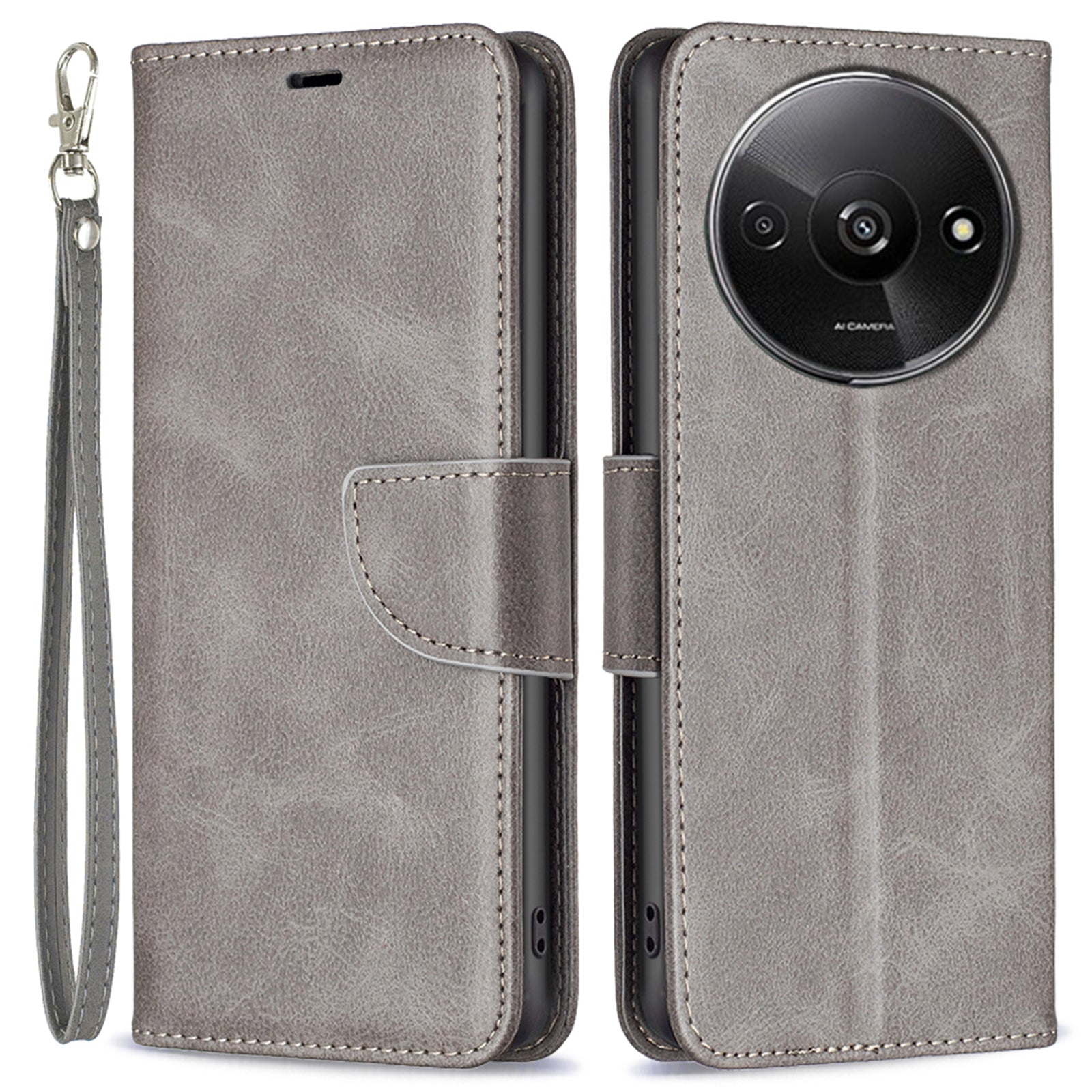 For Xiaomi Redmi A3 / Poco C61 4G Case Leather Cover Adjustable Stand View Folio Flip Phone Cover