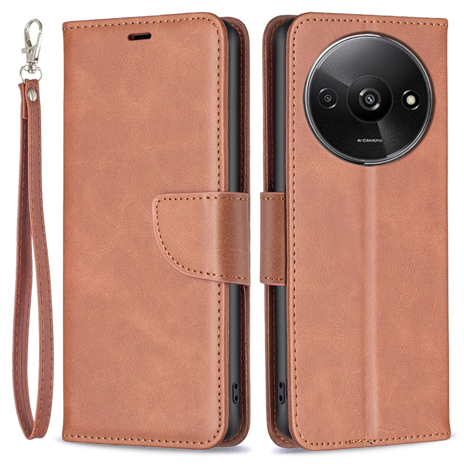 For Xiaomi Redmi A3 / Poco C61 4G Case Leather Cover Adjustable Stand View Folio Flip Phone Cover