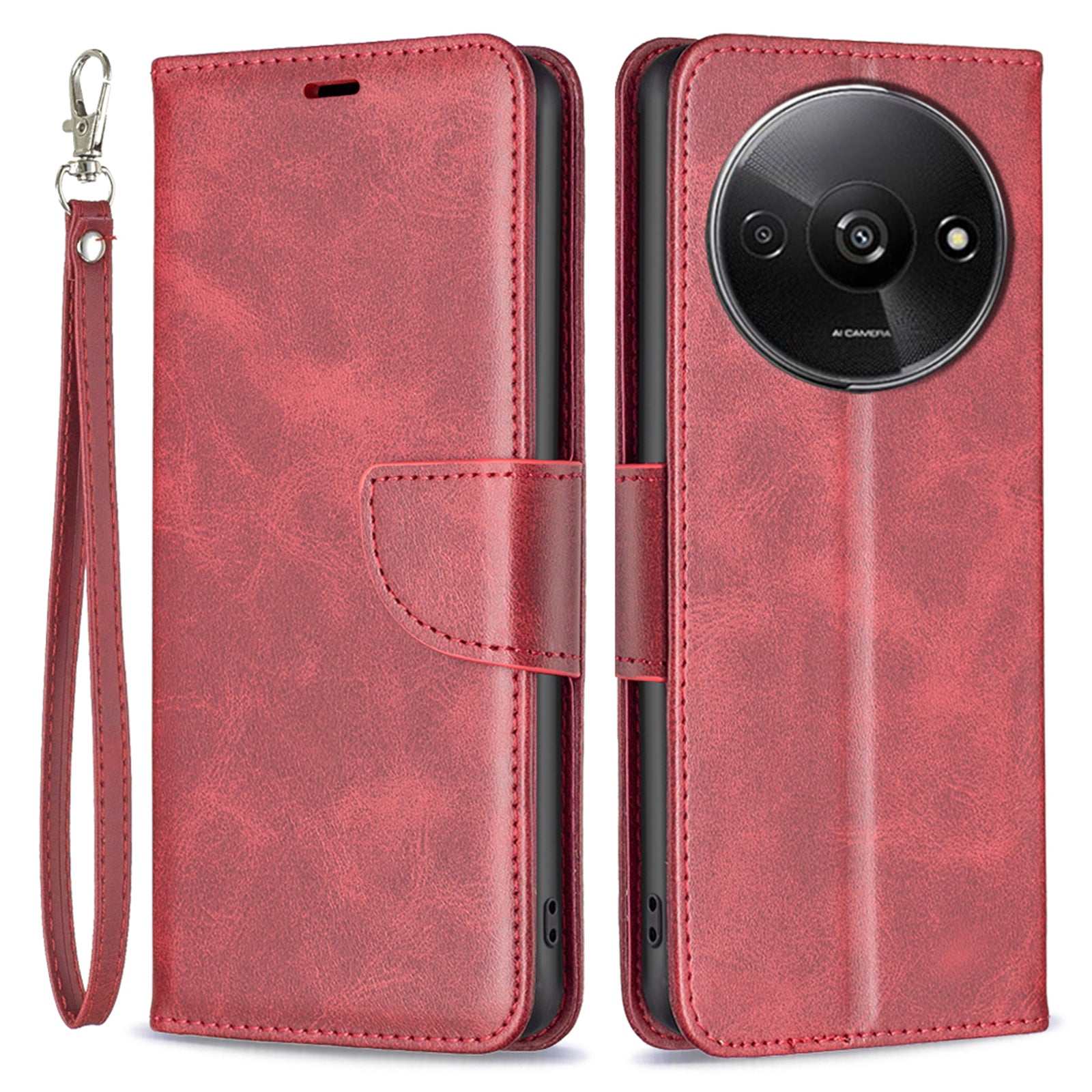 For Xiaomi Redmi A3 / Poco C61 4G Case Leather Cover Adjustable Stand View Folio Flip Phone Cover