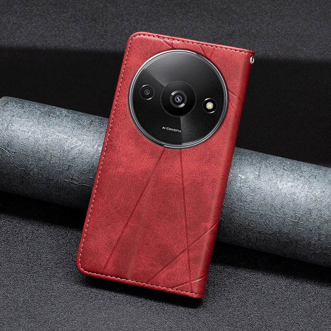 For Xiaomi Redmi A3 / Poco C61 4G Case with Card Slots PU Leather Rhombus Phone Cover
