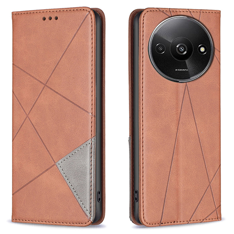 For Xiaomi Redmi A3 / Poco C61 4G Case with Card Slots PU Leather Rhombus Phone Cover