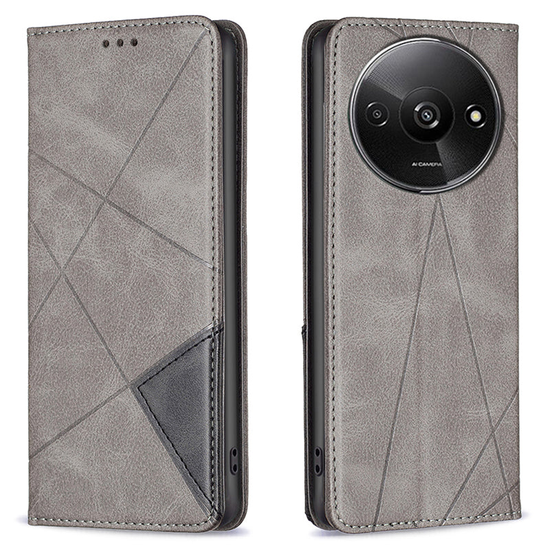 For Xiaomi Redmi A3 / Poco C61 4G Case with Card Slots PU Leather Rhombus Phone Cover