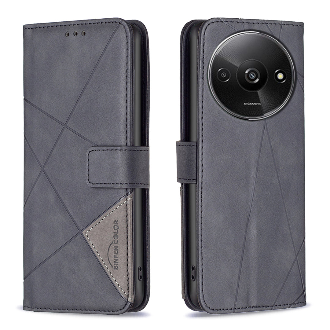 BINFEN COLOR BF05 For Xiaomi Redmi A3 / Poco C61 4G Case PU Leather Phone Cover with Wallet Card Holder