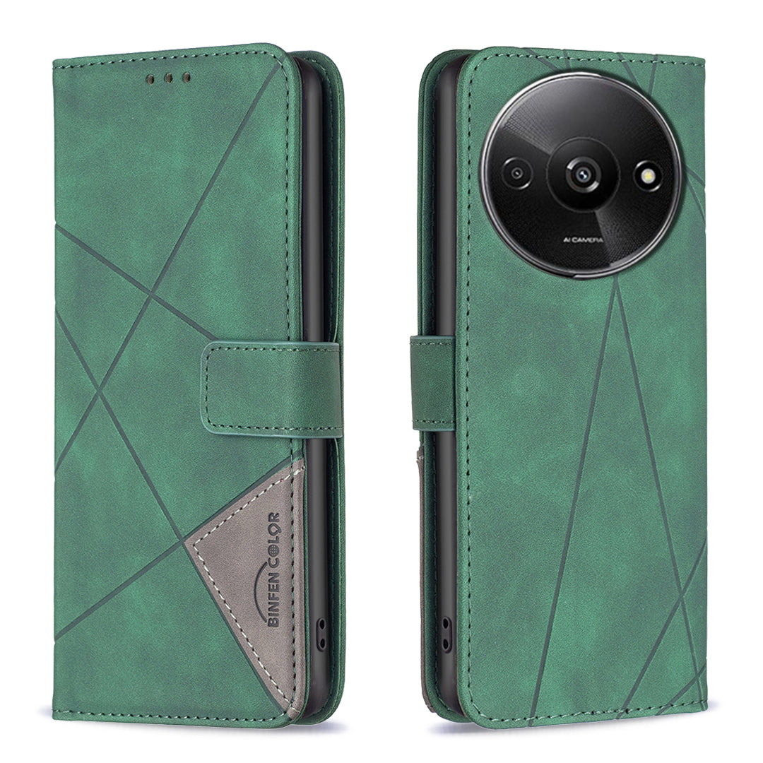 BINFEN COLOR BF05 For Xiaomi Redmi A3 / Poco C61 4G Case PU Leather Phone Cover with Wallet Card Holder