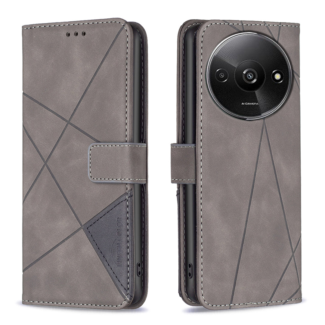 BINFEN COLOR BF05 For Xiaomi Redmi A3 / Poco C61 4G Case PU Leather Phone Cover with Wallet Card Holder