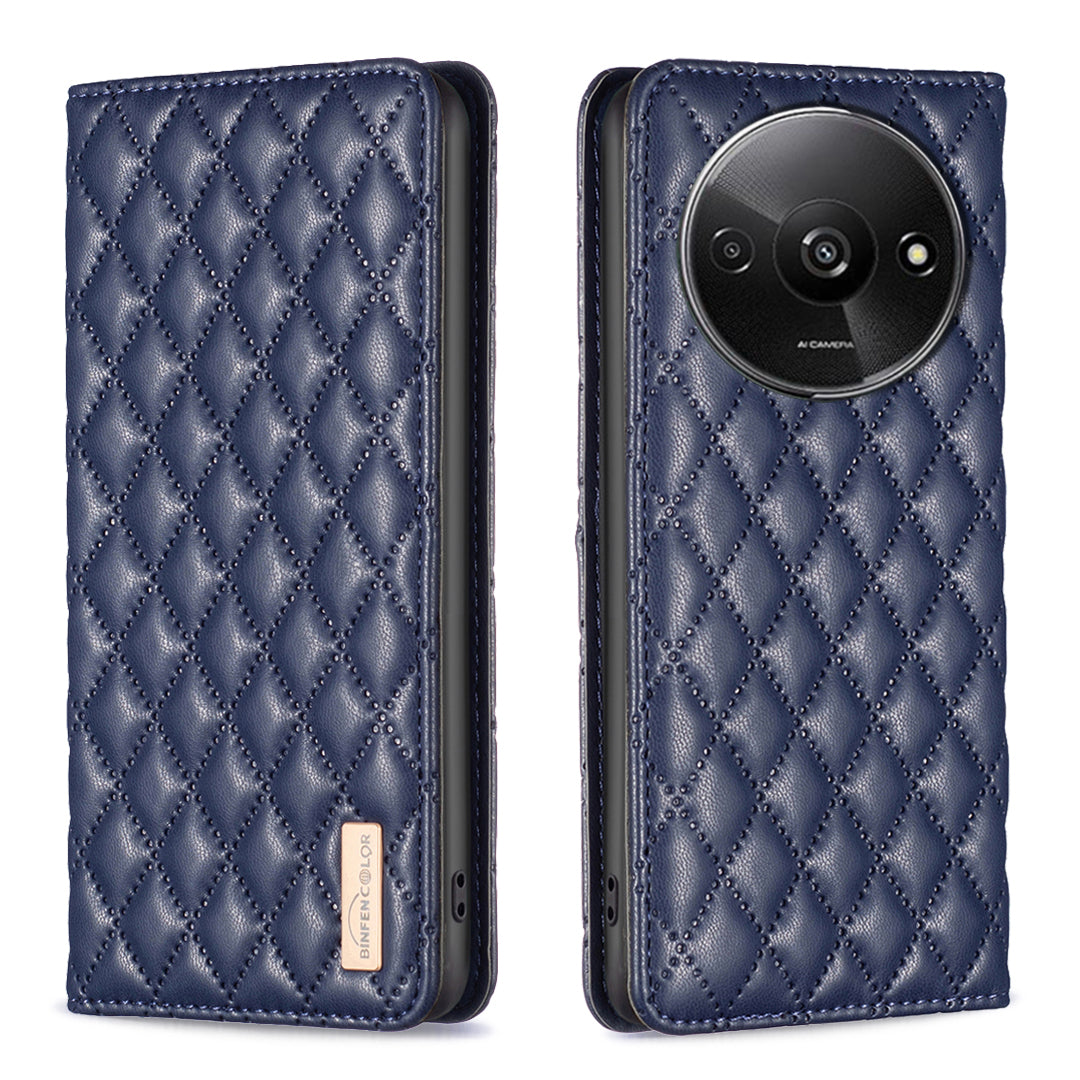 BINFEN COLOR BF Style-16 For Xiaomi Redmi A3 / Poco C61 4G Case PU Leather Magnetic Closure Flip Phone Cover