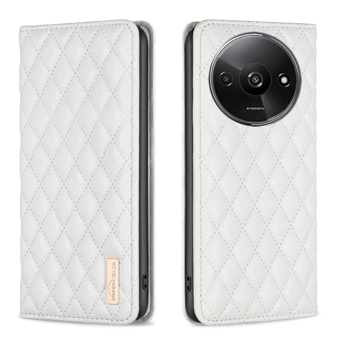 BINFEN COLOR BF Style-16 For Xiaomi Redmi A3 / Poco C61 4G Case PU Leather Magnetic Closure Flip Phone Cover