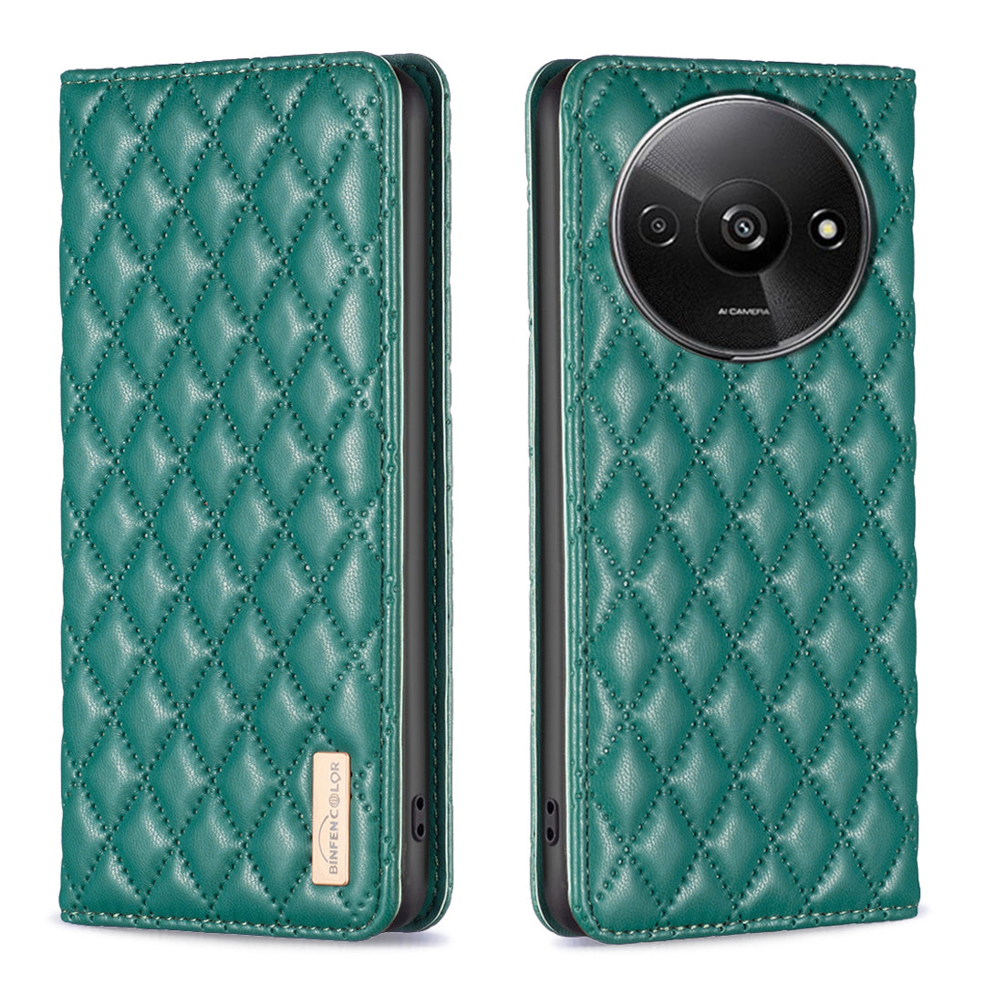 BINFEN COLOR BF Style-16 For Xiaomi Redmi A3 / Poco C61 4G Case PU Leather Magnetic Closure Flip Phone Cover