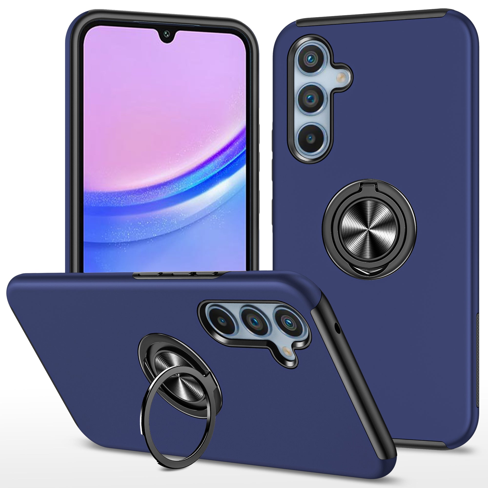 For Samsung Galaxy A15 4G / A15 5G Slim Case PC+TPU Kickstand Phone Cover