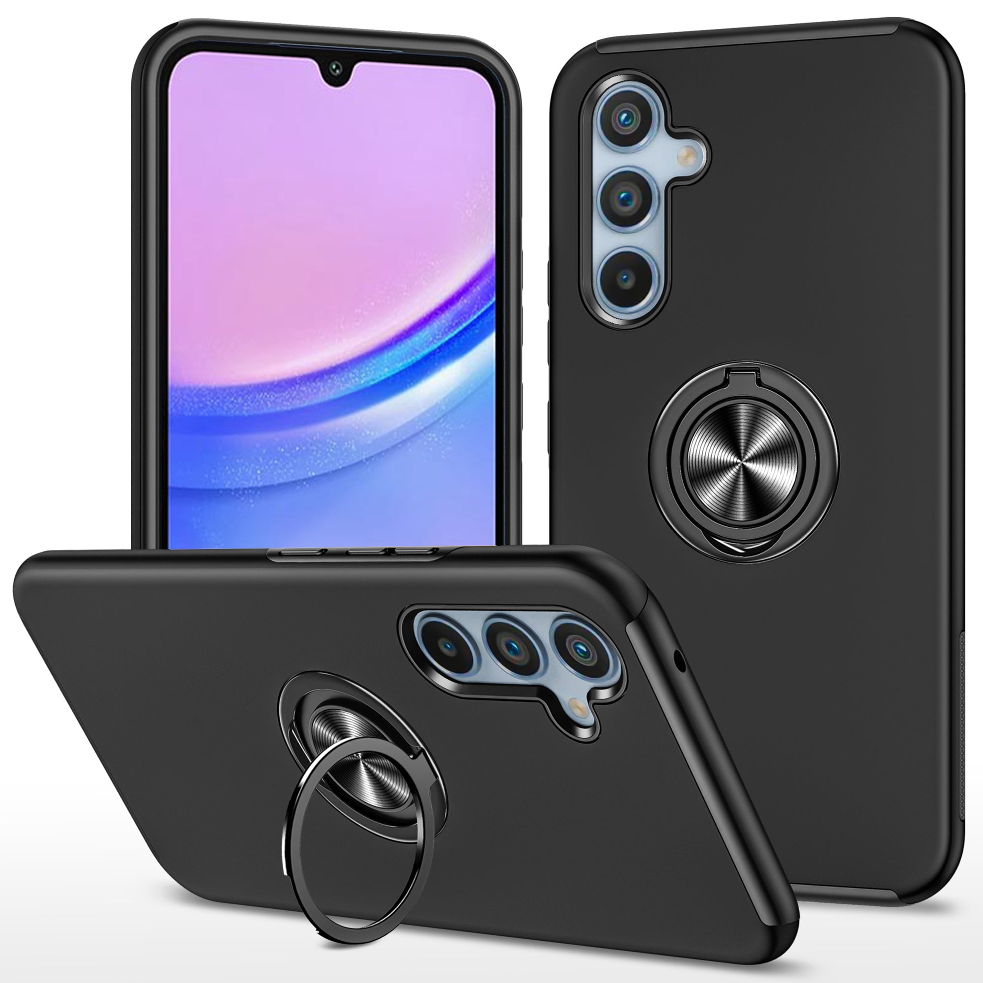 For Samsung Galaxy A15 4G / A15 5G Slim Case PC+TPU Kickstand Phone Cover