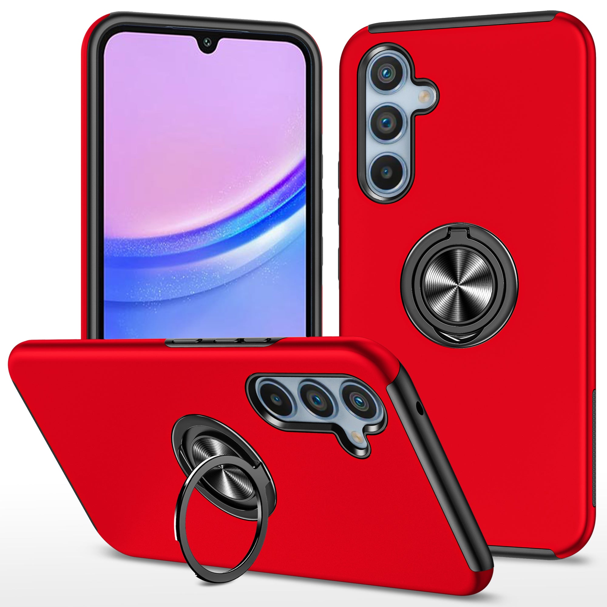 For Samsung Galaxy A15 4G / A15 5G Slim Case PC+TPU Kickstand Phone Cover