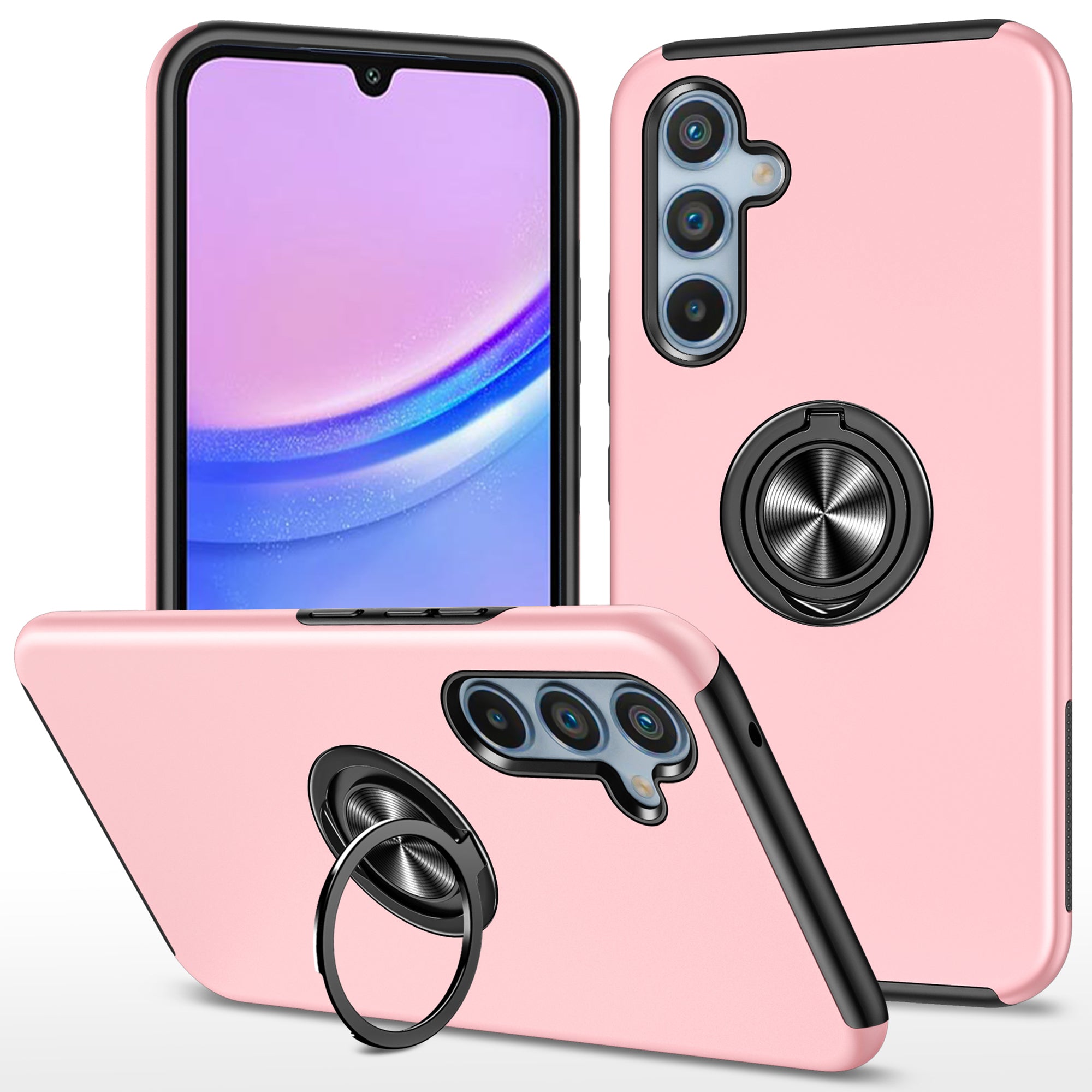 For Samsung Galaxy A15 4G / A15 5G Slim Case PC+TPU Kickstand Phone Cover