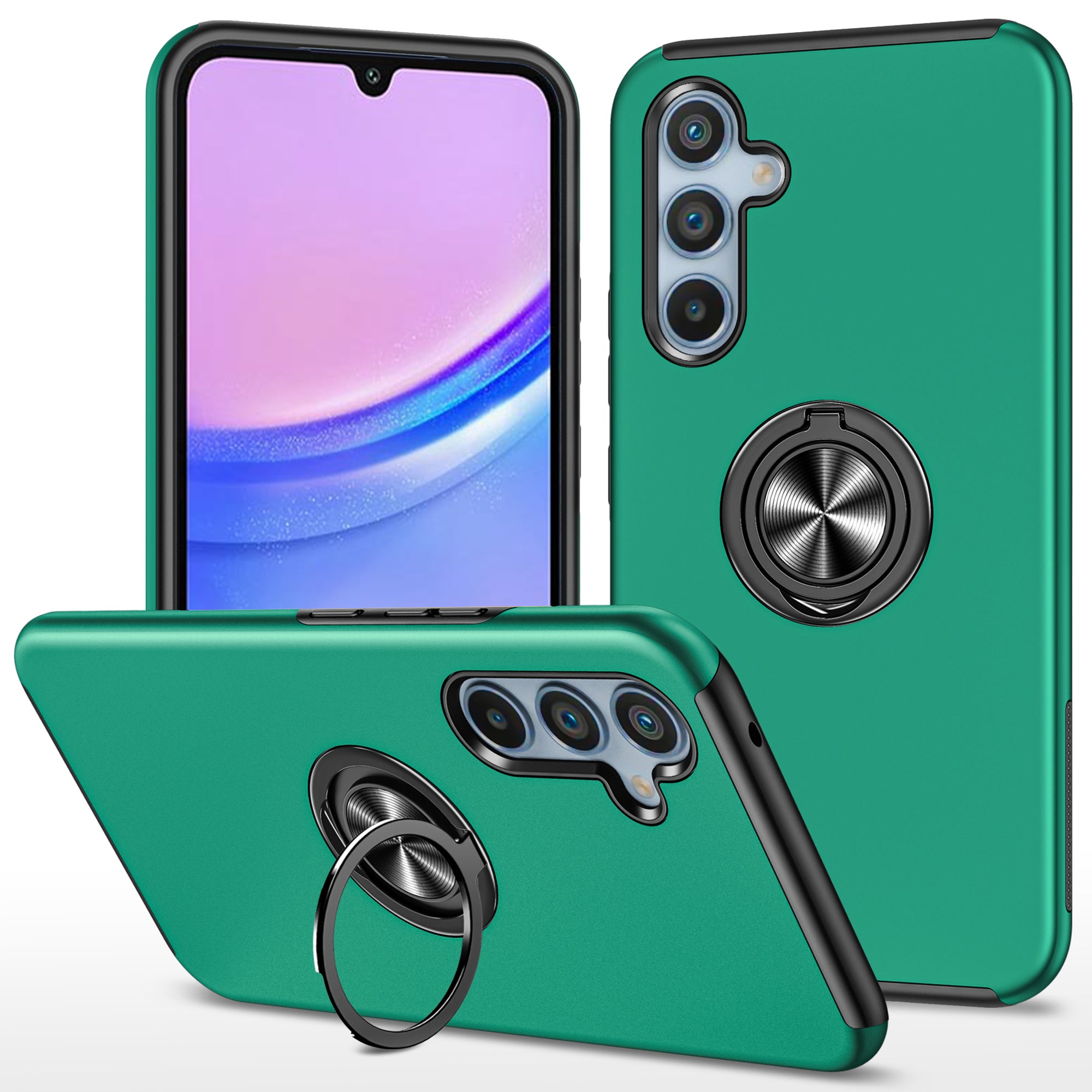 For Samsung Galaxy A15 4G / A15 5G Slim Case PC+TPU Kickstand Phone Cover