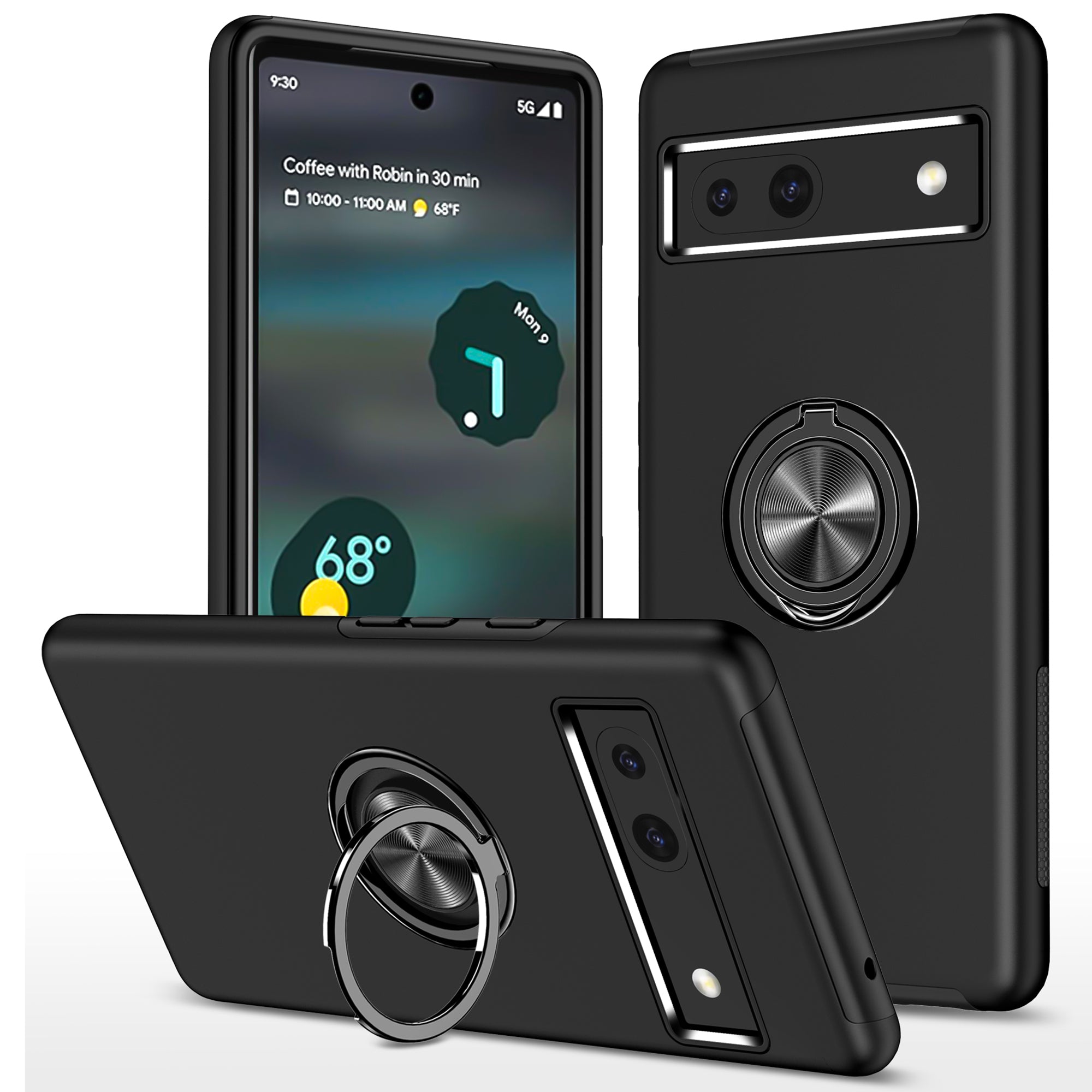 For Google Pixel 8a Shockproof Case PC+TPU Phone Cover with Kickstand