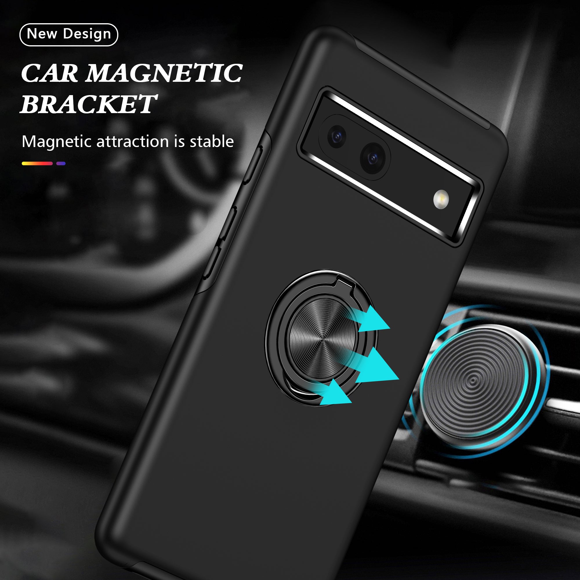 For Google Pixel 8a Shockproof Case PC+TPU Phone Cover with Kickstand