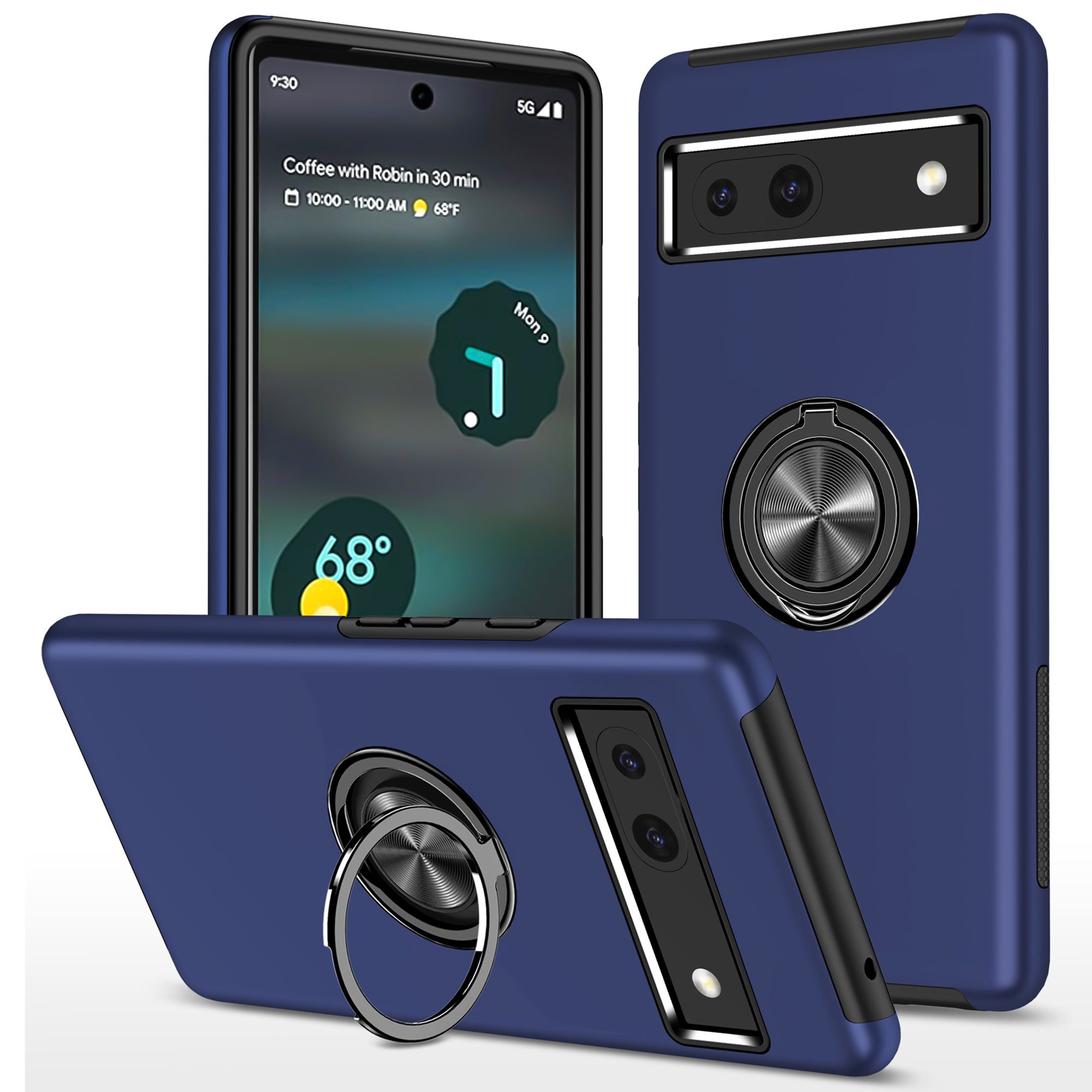 For Google Pixel 8a Shockproof Case PC+TPU Phone Cover with Kickstand