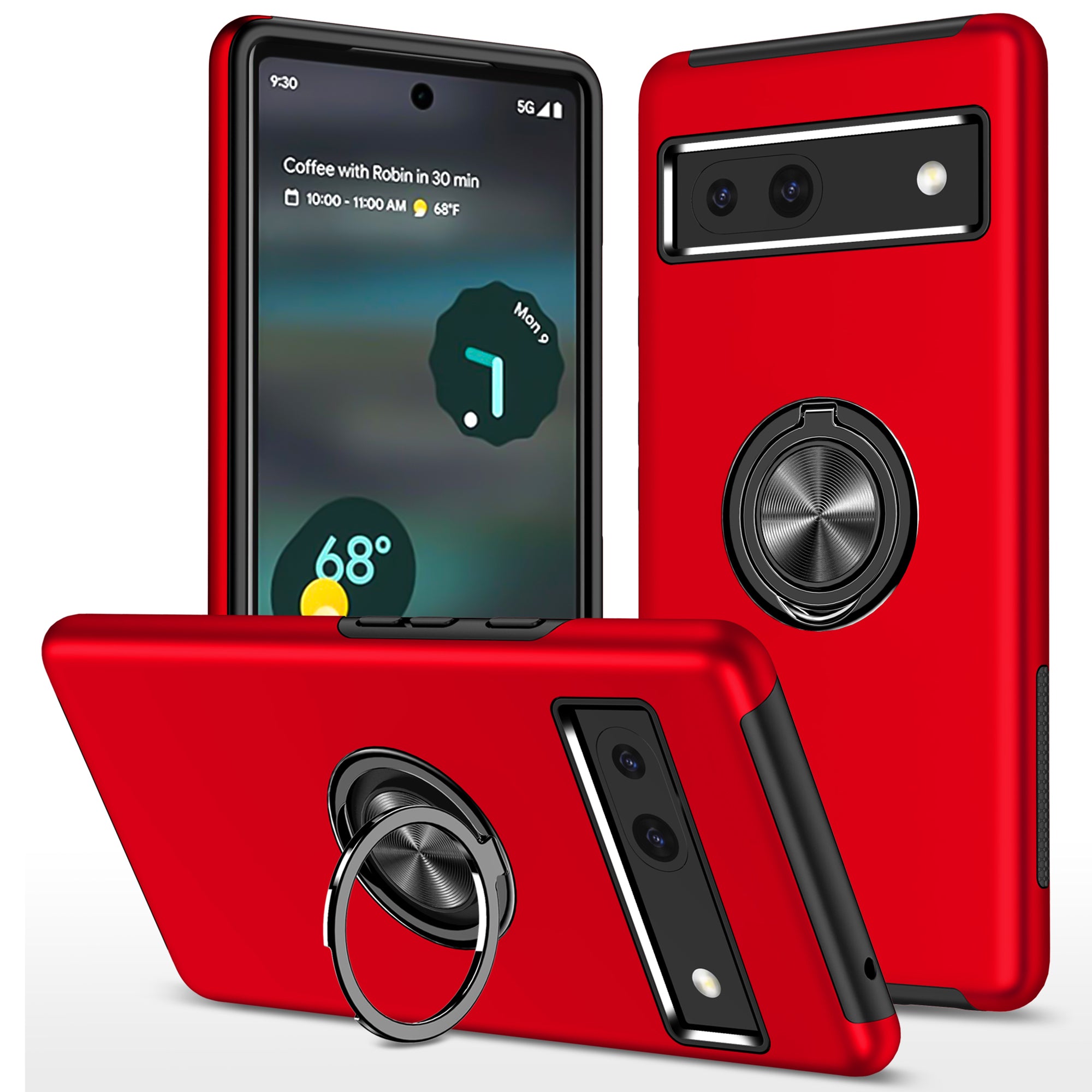 For Google Pixel 8a Shockproof Case PC+TPU Phone Cover with Kickstand