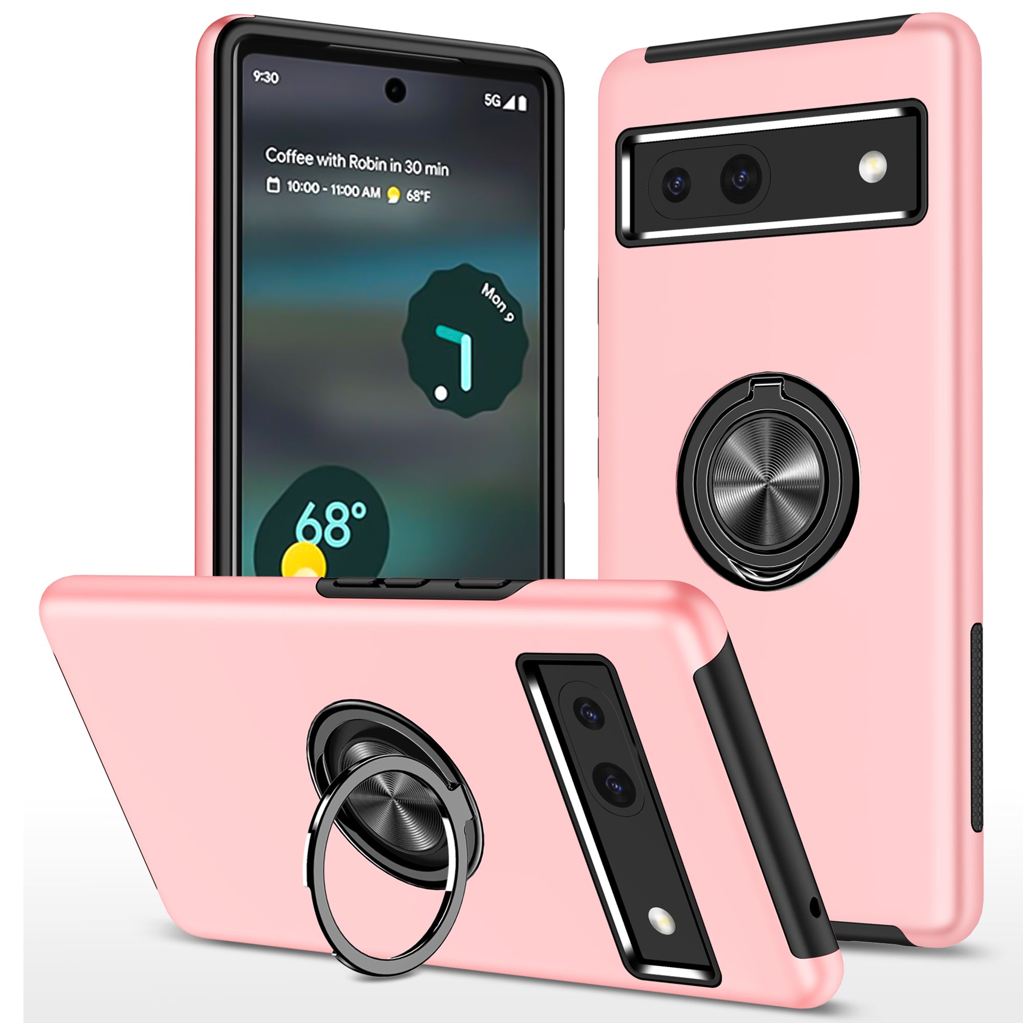 For Google Pixel 8a Shockproof Case PC+TPU Phone Cover with Kickstand