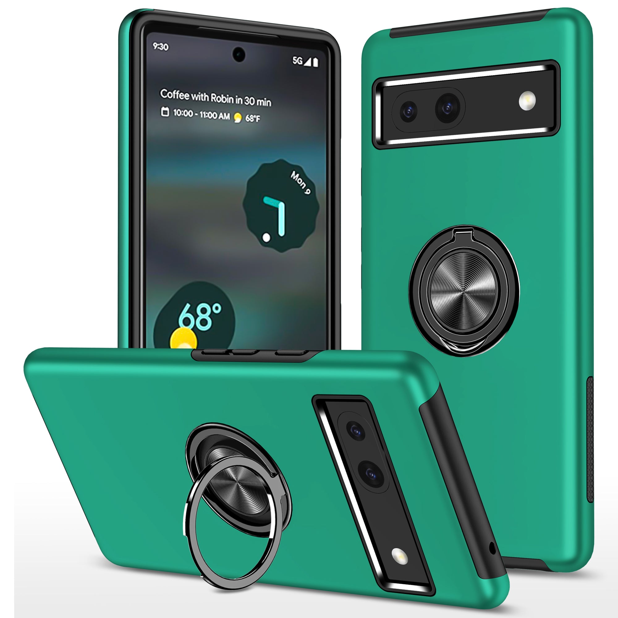 For Google Pixel 8a Shockproof Case PC+TPU Phone Cover with Kickstand