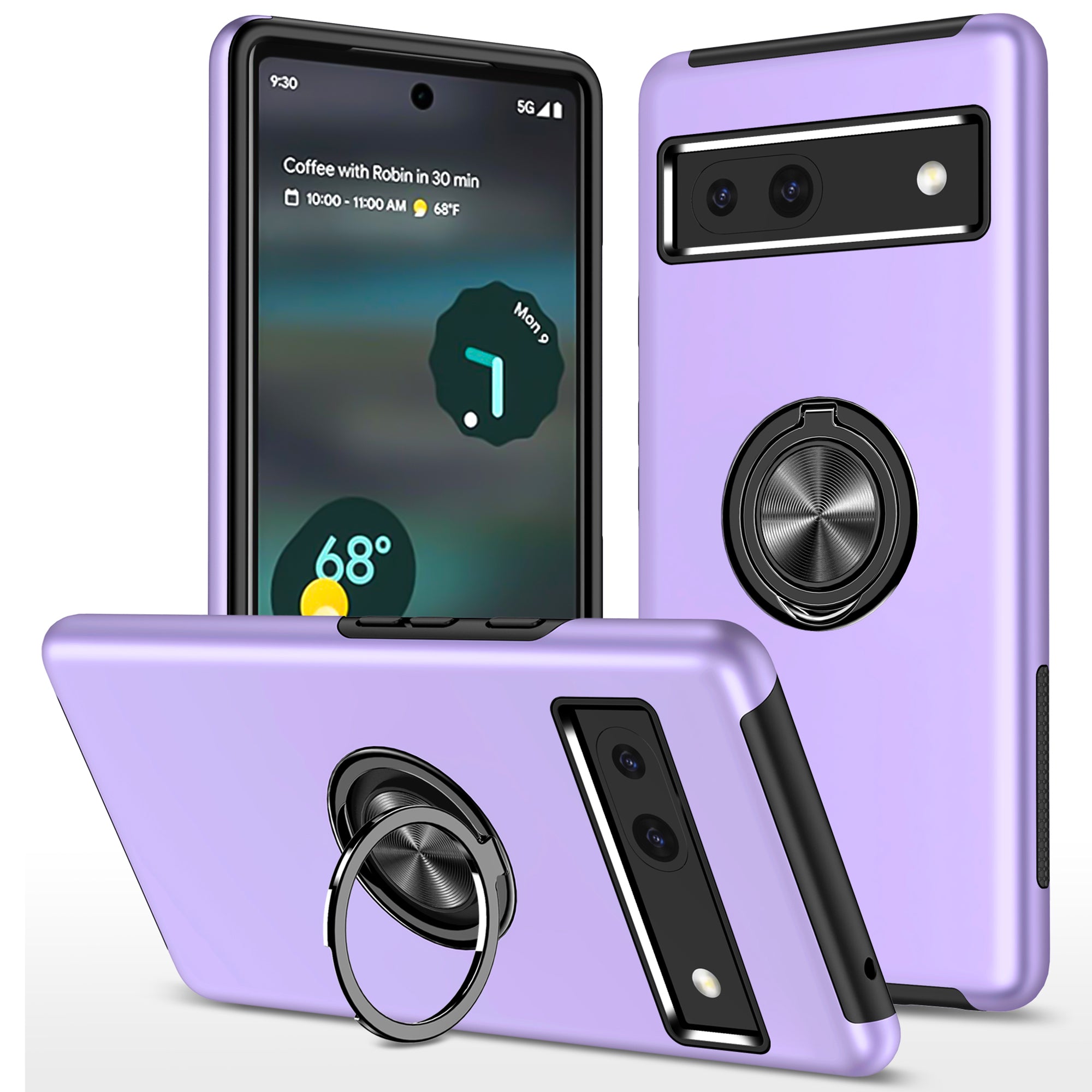 For Google Pixel 8a Shockproof Case PC+TPU Phone Cover with Kickstand