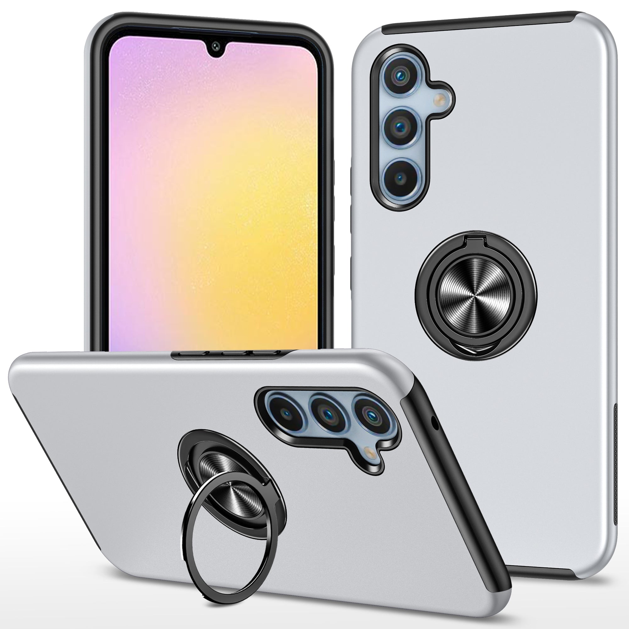 For Samsung Galaxy A25 5G (Global) (161.0 x 76.5 x 8.3mm) Case PC+TPU Kickstand Phone Case