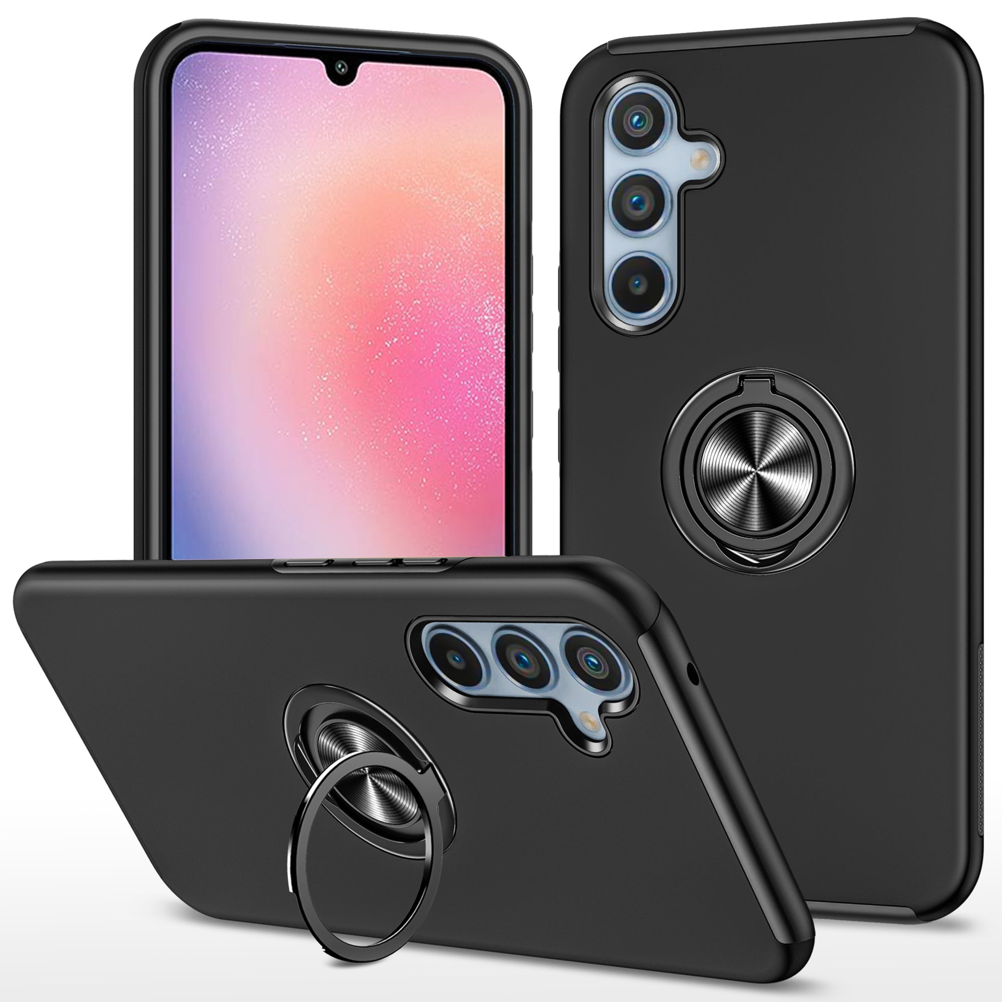 For Samsung Galaxy A24 4G (162.1 x 77.6 x 8.3mm) Slim Case PC+TPU Phone Cover with Kickstand