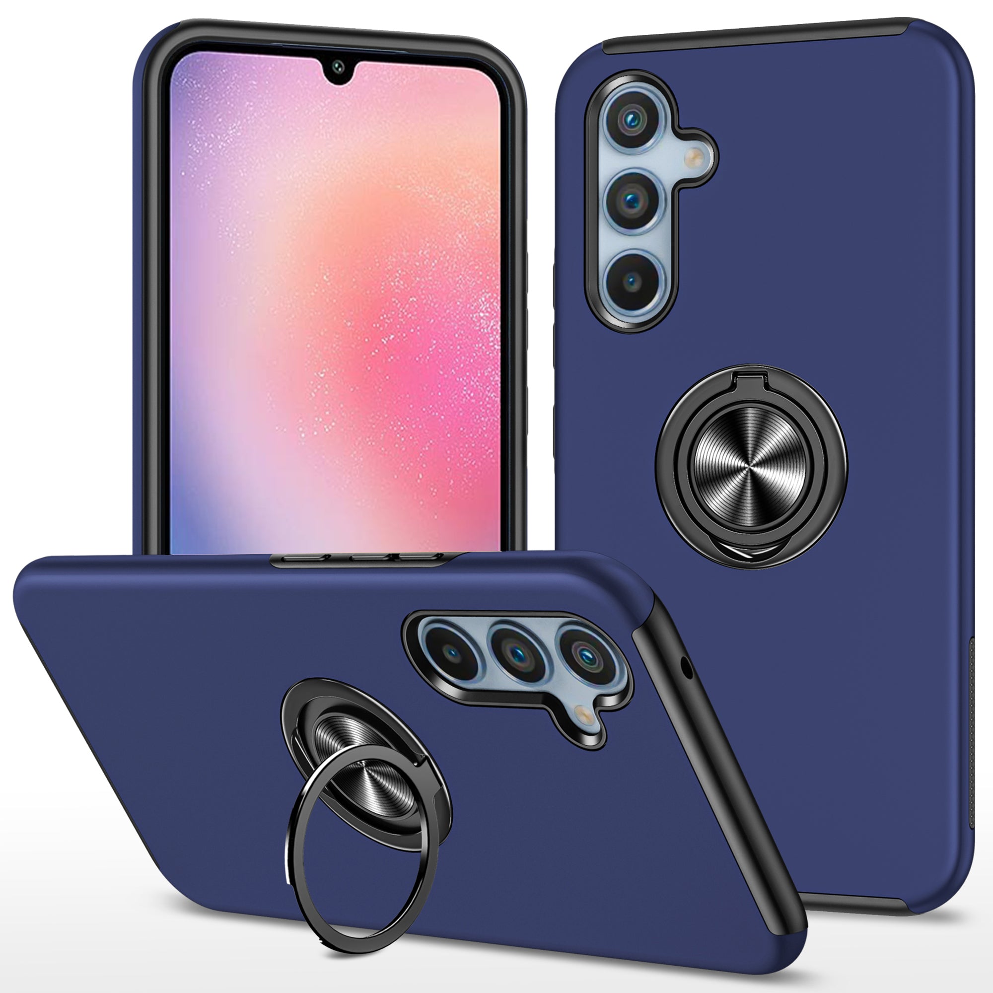 For Samsung Galaxy A24 4G (162.1 x 77.6 x 8.3mm) Slim Case PC+TPU Phone Cover with Kickstand