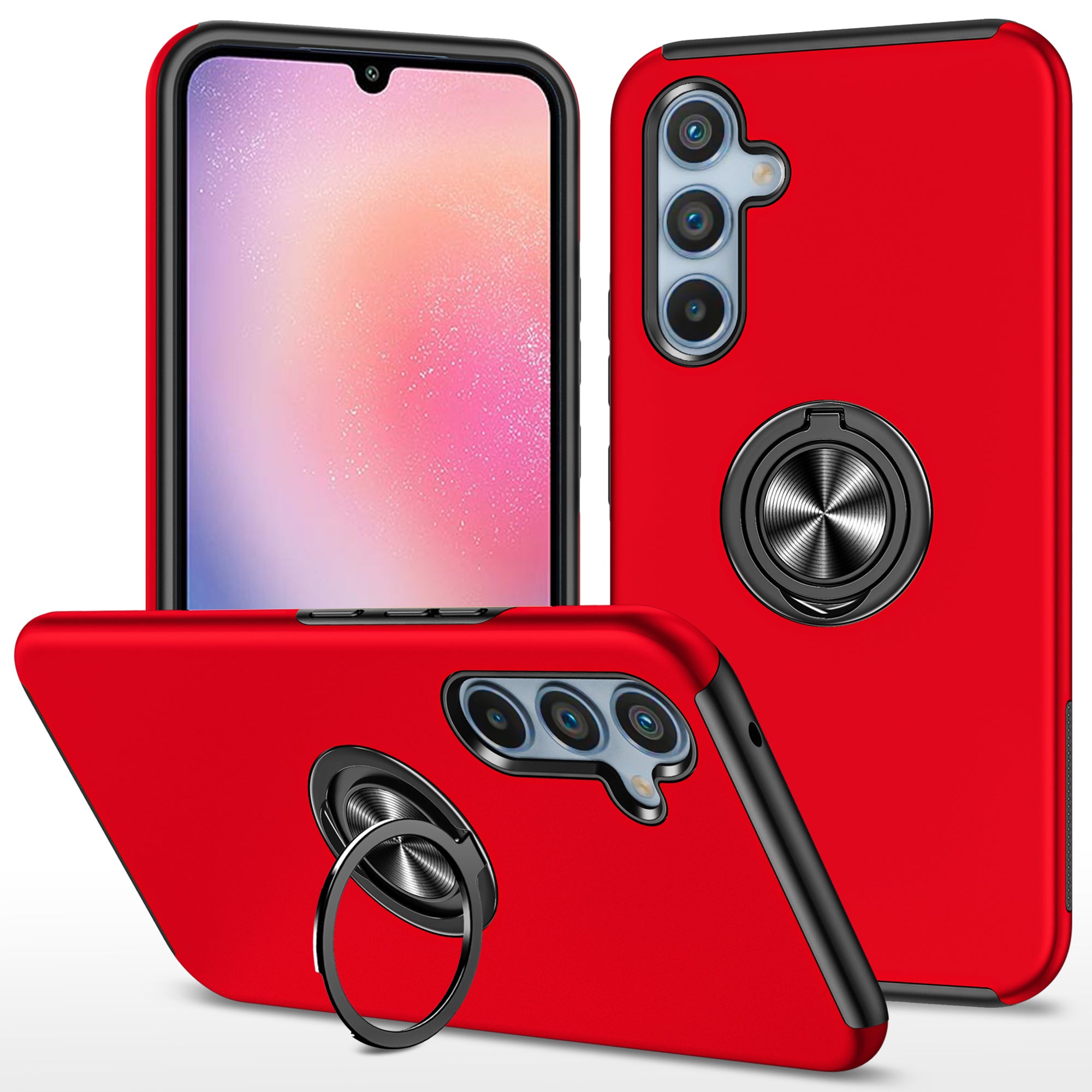 For Samsung Galaxy A24 4G (162.1 x 77.6 x 8.3mm) Slim Case PC+TPU Phone Cover with Kickstand