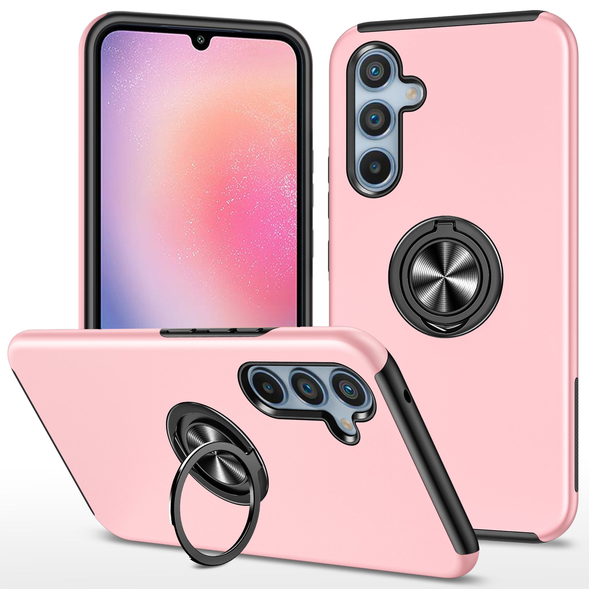 For Samsung Galaxy A24 4G (162.1 x 77.6 x 8.3mm) Slim Case PC+TPU Phone Cover with Kickstand