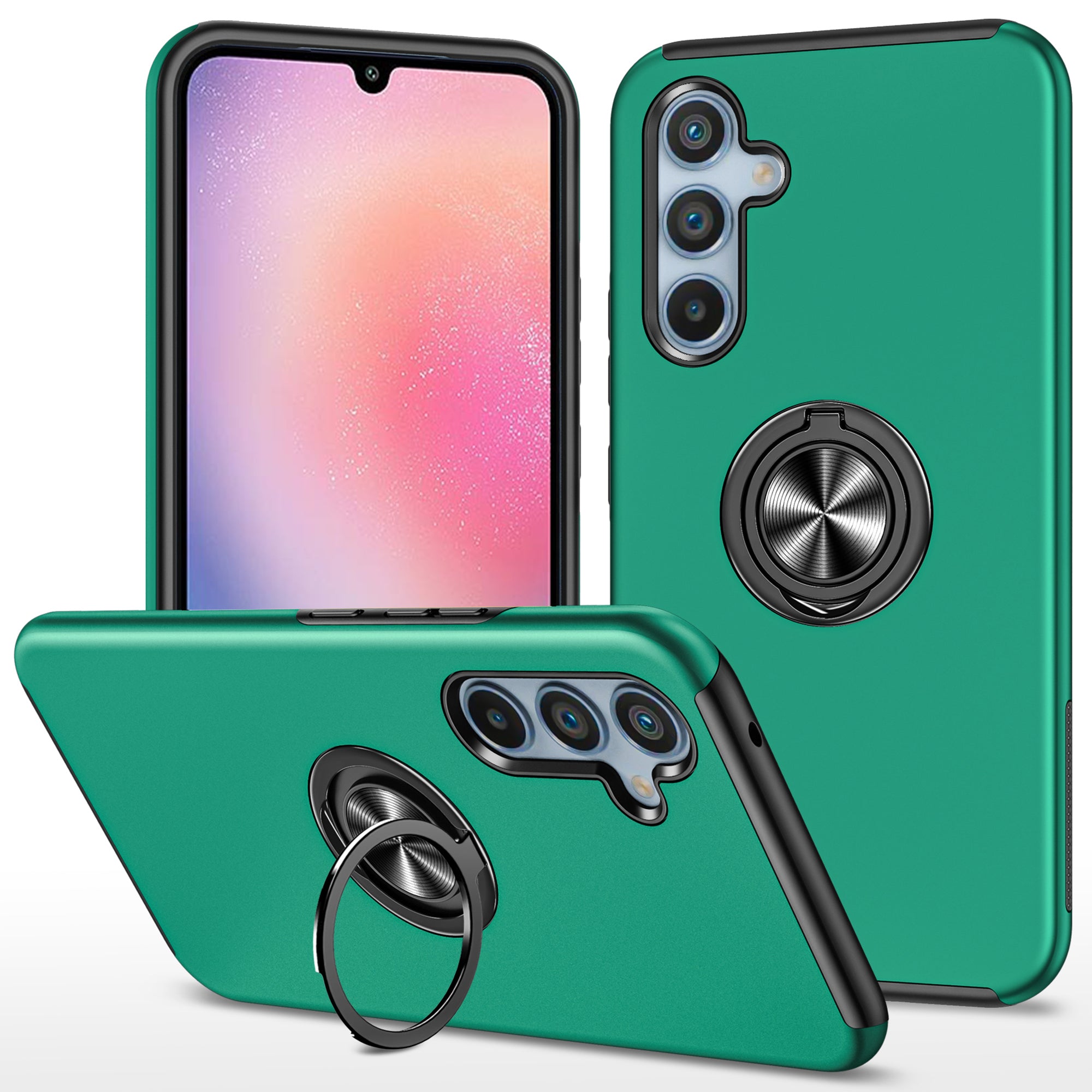 For Samsung Galaxy A24 4G (162.1 x 77.6 x 8.3mm) Slim Case PC+TPU Phone Cover with Kickstand