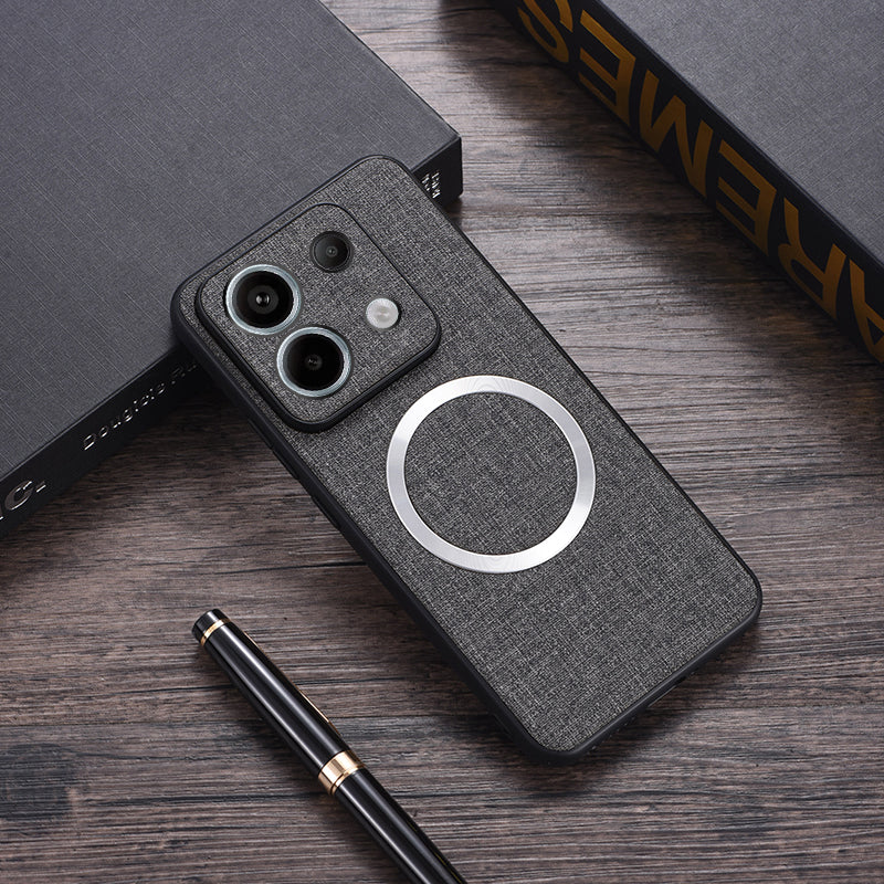 For Xiaomi Redmi Note 13 Pro 5G / Poco X6 5G Cell Phone Case Cloth Texture Cover Compatible with MagSafe