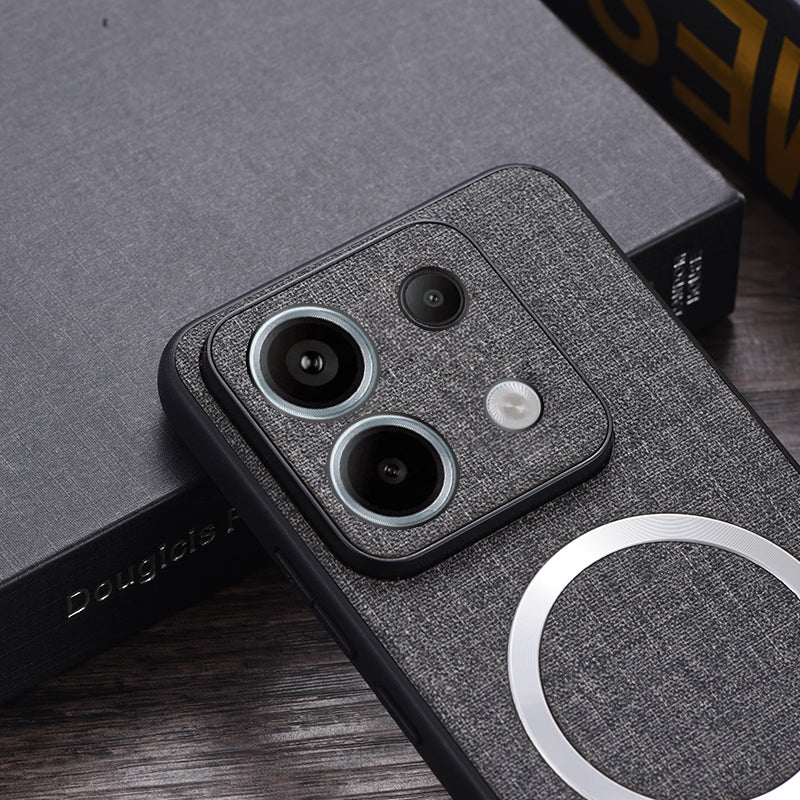 For Xiaomi Redmi Note 13 Pro 5G / Poco X6 5G Cell Phone Case Cloth Texture Cover Compatible with MagSafe