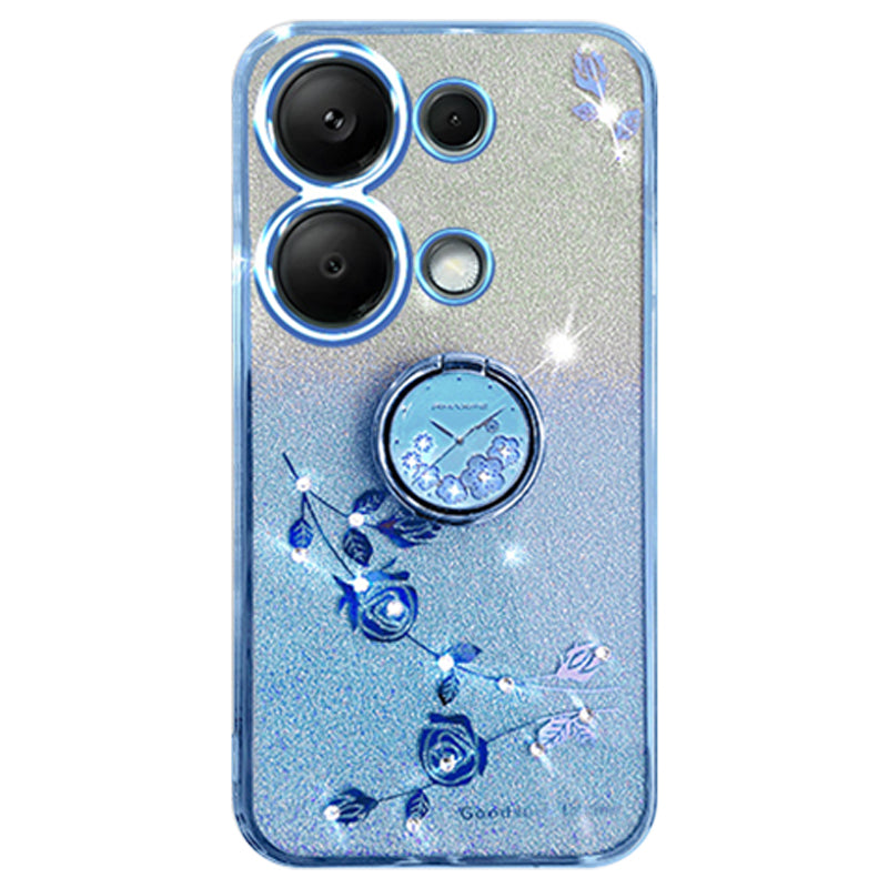 KADEM For Xiaomi Redmi Note 13 4G Cell Phone Case Glitter Gradient Ring Kickstand TPU Cover