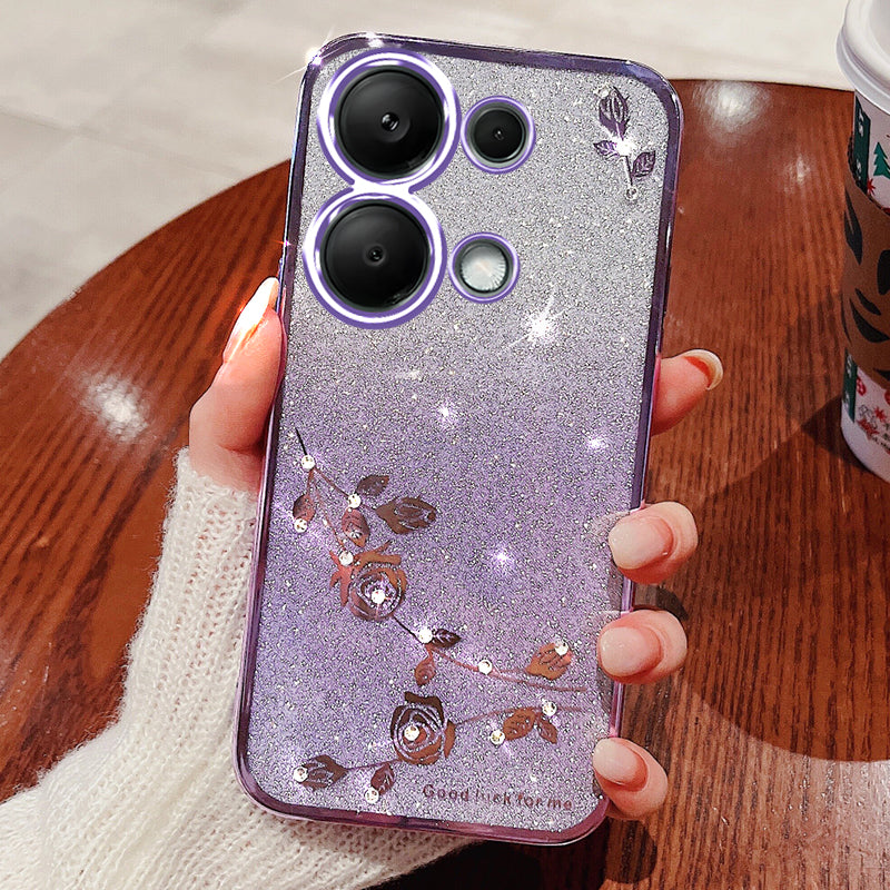 KADEM For Xiaomi Redmi Note 13 Pro 4G / Poco M6 Pro 4G Case Rhinestone Decor Mobile Phone TPU Cover