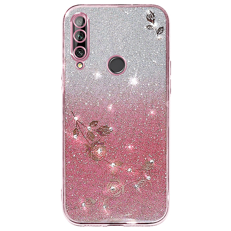 KADEM For Huawei Enjoy 10 Plus Case Rhinestone Decor Glitter Cell Phone TPU Protector Cover