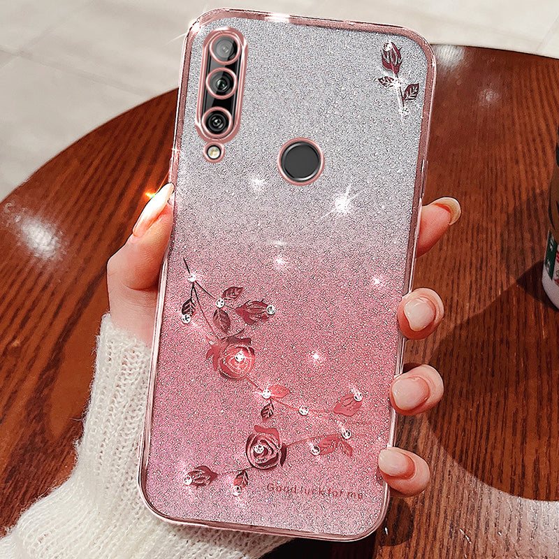 KADEM For Huawei Enjoy 10 Plus Case Rhinestone Decor Glitter Cell Phone TPU Protector Cover