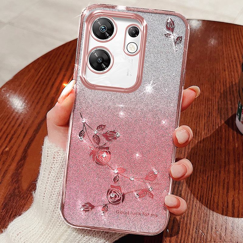 KADEM For Transsion Infinix Zero 30 4G Case Rhinestone Decor Glitter Cell Phone TPU Cover