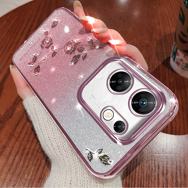 KADEM For Transsion Infinix Zero 30 4G Case Rhinestone Decor Glitter Cell Phone TPU Cover