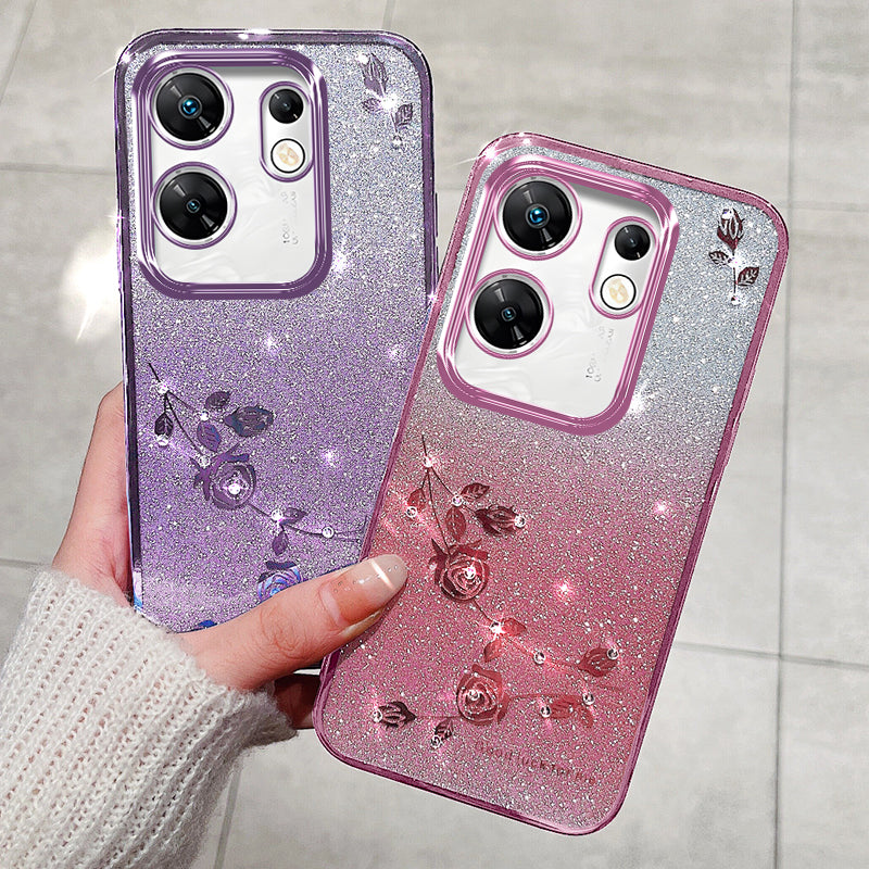 KADEM For Transsion Infinix Zero 30 4G Case Rhinestone Decor Glitter Cell Phone TPU Cover