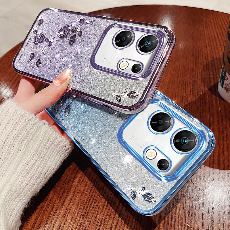 KADEM For Transsion Infinix Zero 30 4G Case Rhinestone Decor Glitter Cell Phone TPU Cover