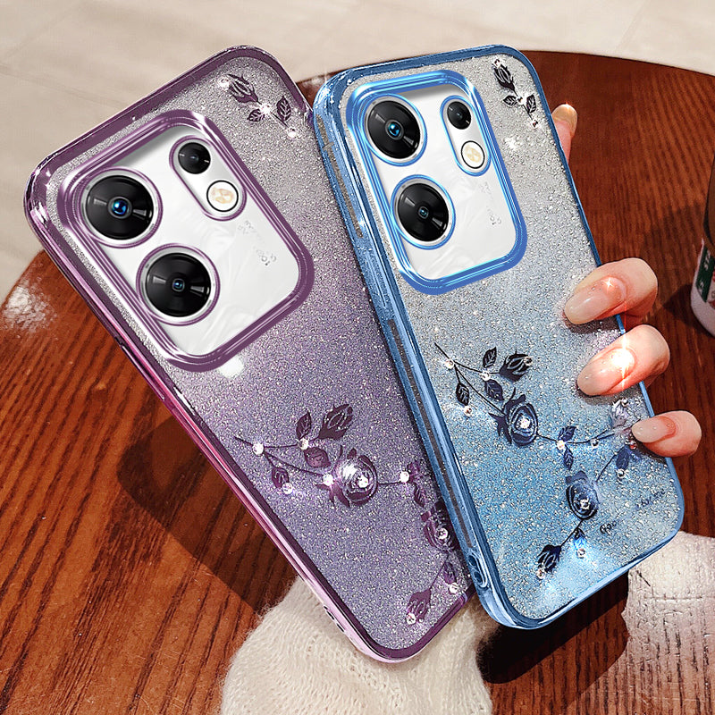 KADEM For Transsion Infinix Zero 30 4G Case Rhinestone Decor Glitter Cell Phone TPU Cover