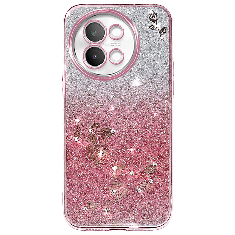 KADEM For vivo S18e 5G Case Scratch Proof Glitter TPU Phone Cover with Rhinestone Decor