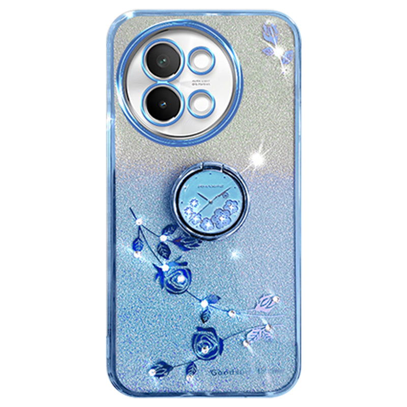 KADEM For vivo S18e 5G TPU Case Rhinestone Flower Kickstand Phone Cover