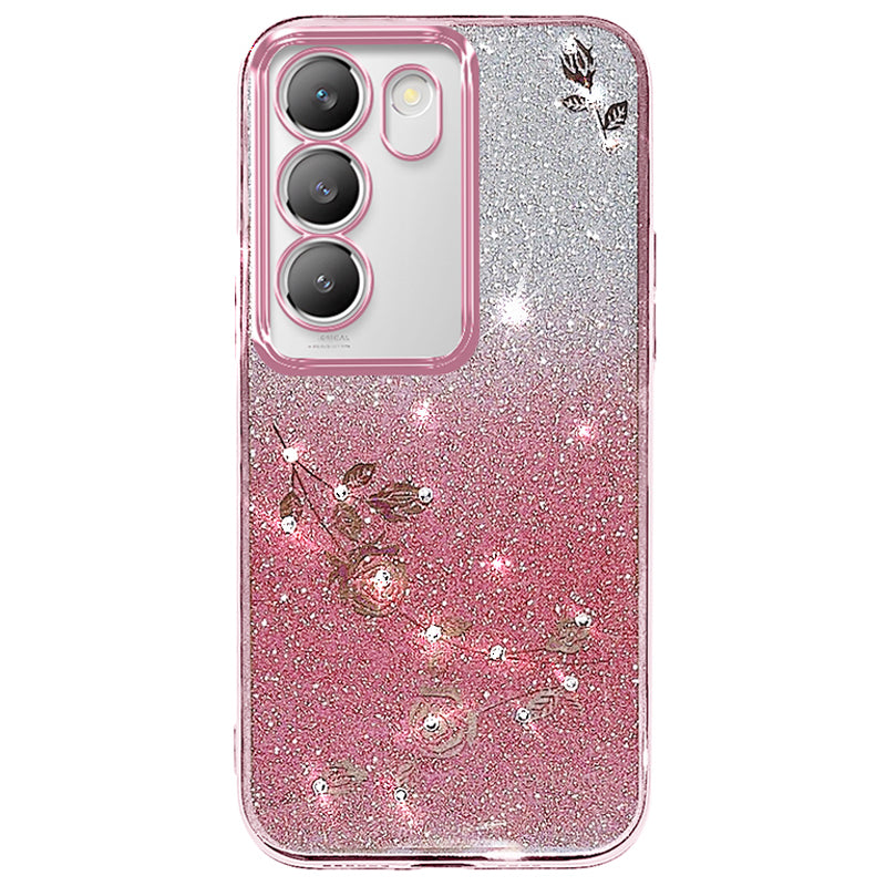 KADEM For vivo V30 Lite 5G Shockproof Case Glitter TPU Phone Cover with Rhinestone Decor