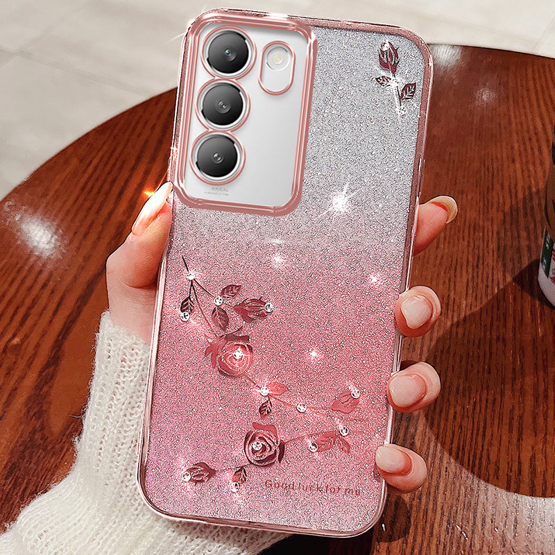 KADEM For vivo V30 Lite 5G Shockproof Case Glitter TPU Phone Cover with Rhinestone Decor