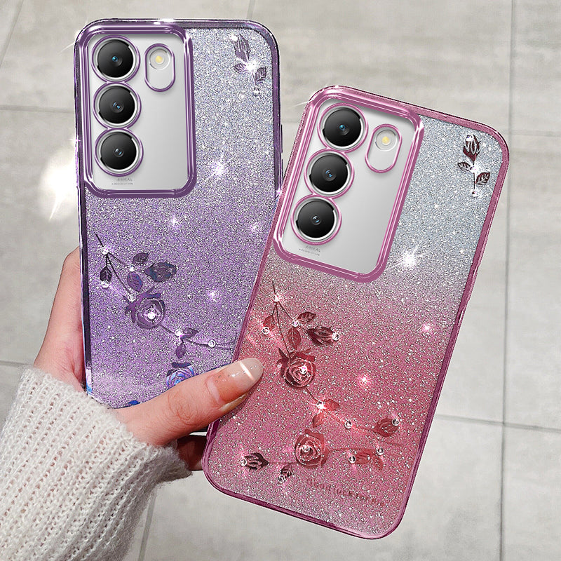 KADEM For vivo V30 Lite 5G Shockproof Case Glitter TPU Phone Cover with Rhinestone Decor