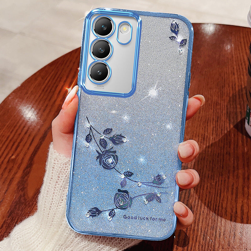 KADEM For vivo V30 Lite 5G Shockproof Case Glitter TPU Phone Cover with Rhinestone Decor