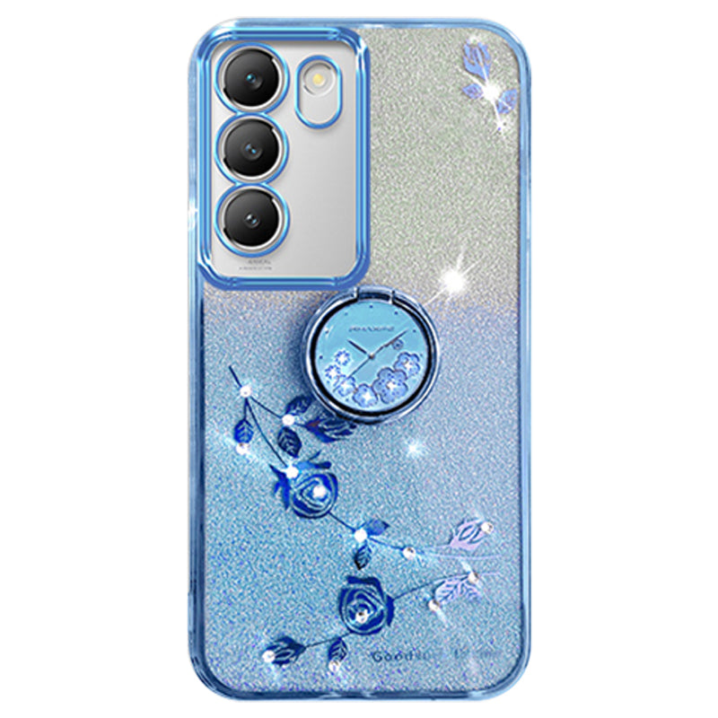 KADEM For vivo V30 Lite 5G Case Rhinestone Flower Kickstand TPU Phone Case