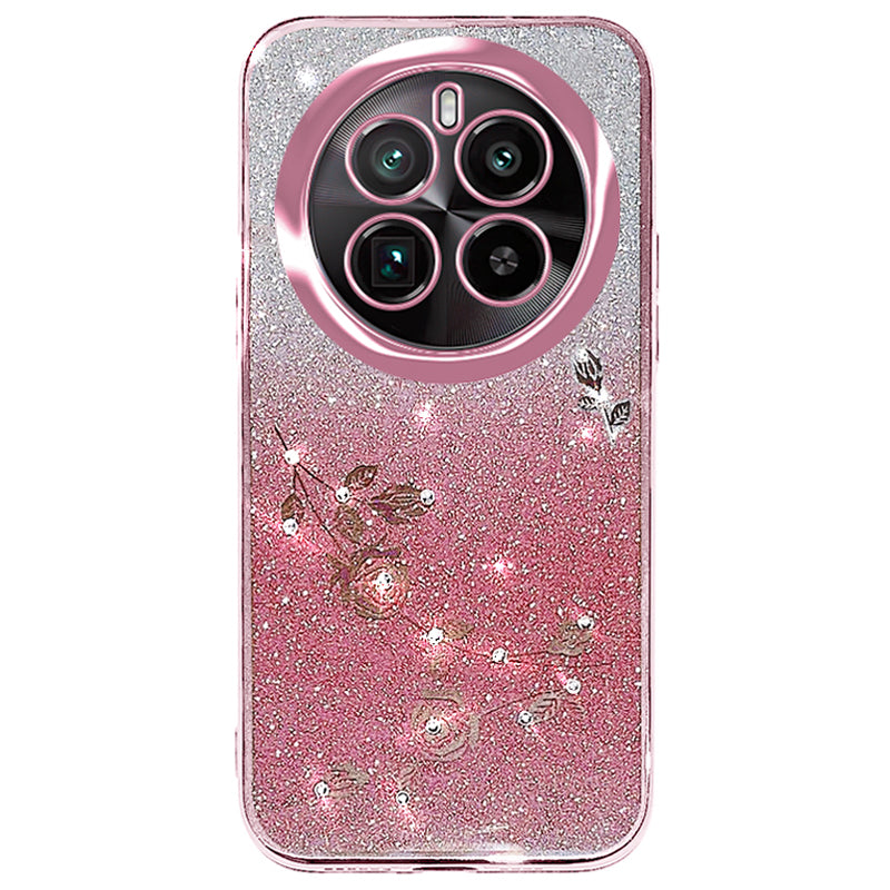 KADEM For Realme GT5 Pro 5G Case Drop Resistant Glitter TPU Phone Cover with Rhinestone Decor